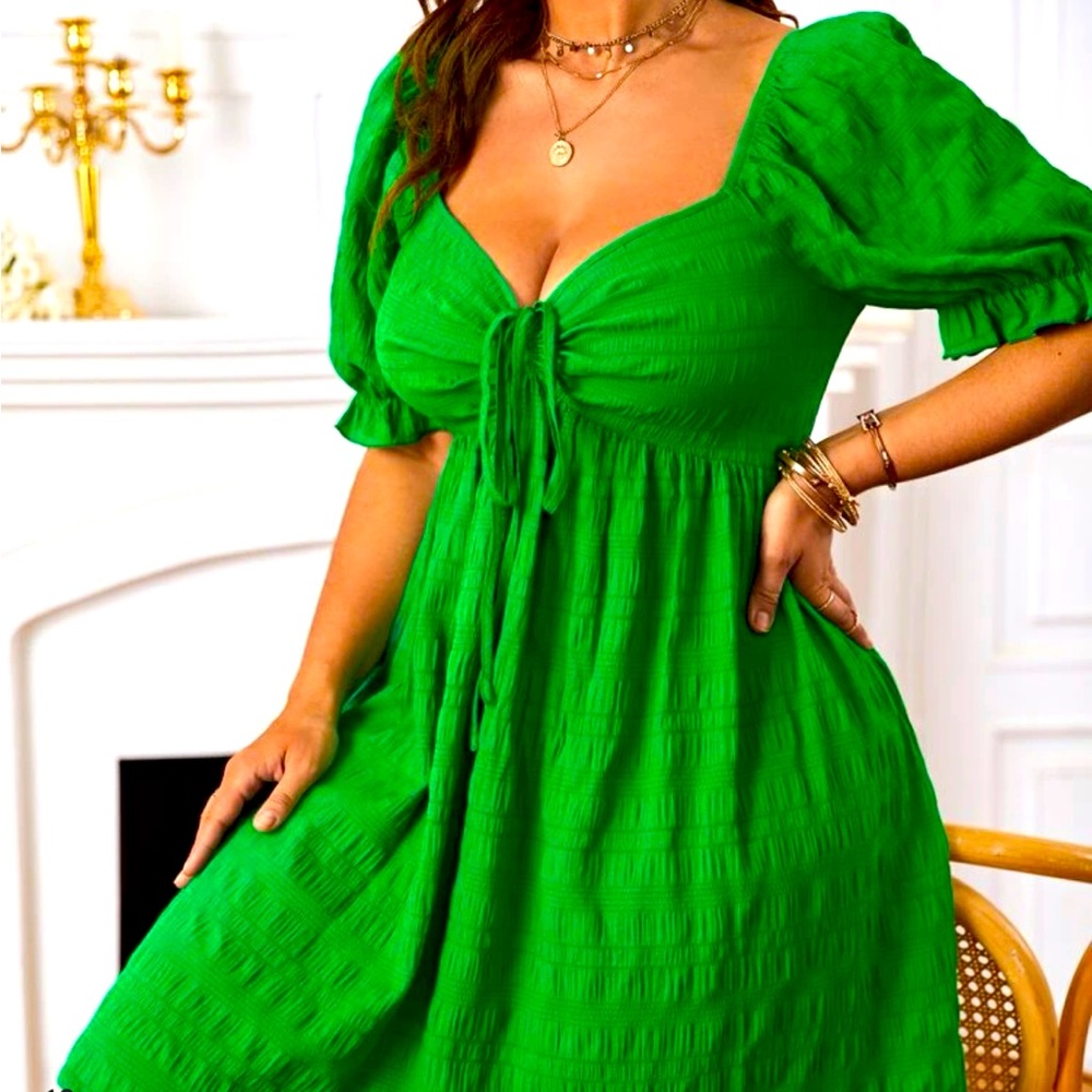 Green plus size dress 3xl
